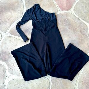 SHEIN, One Shoulder, Black, Pantsuit, Size Medium